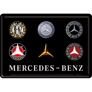 Retro skilt Mercedes-Benz logoer (postkort)